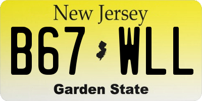 NJ license plate B67WLL