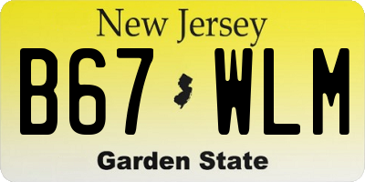 NJ license plate B67WLM
