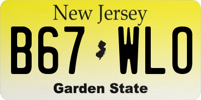 NJ license plate B67WLO