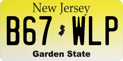 NJ license plate B67WLP