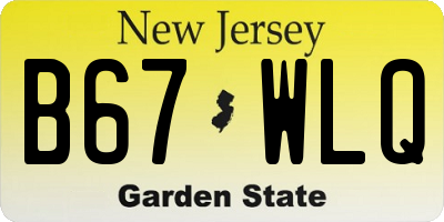 NJ license plate B67WLQ
