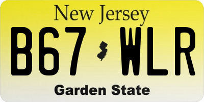 NJ license plate B67WLR