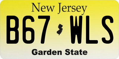 NJ license plate B67WLS