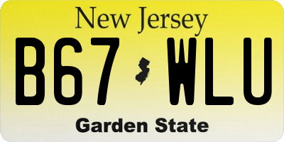 NJ license plate B67WLU