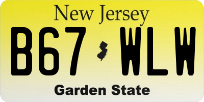 NJ license plate B67WLW