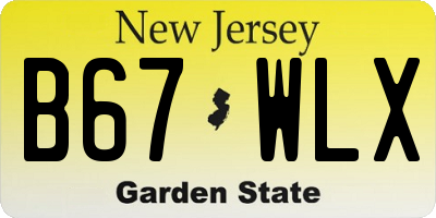 NJ license plate B67WLX