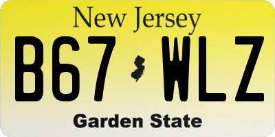 NJ license plate B67WLZ