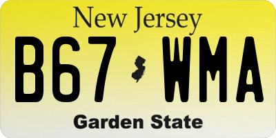 NJ license plate B67WMA