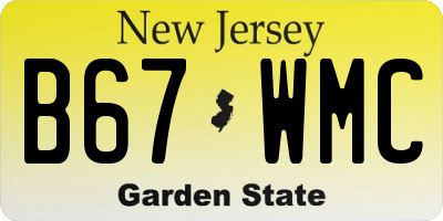 NJ license plate B67WMC