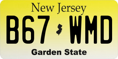 NJ license plate B67WMD