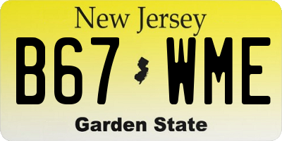 NJ license plate B67WME
