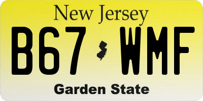 NJ license plate B67WMF