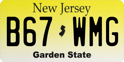 NJ license plate B67WMG