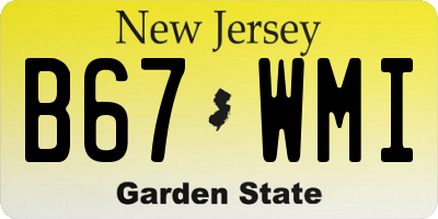 NJ license plate B67WMI