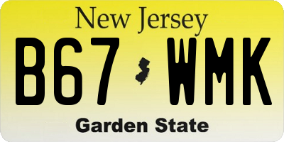NJ license plate B67WMK