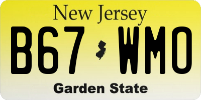 NJ license plate B67WMO