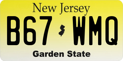 NJ license plate B67WMQ