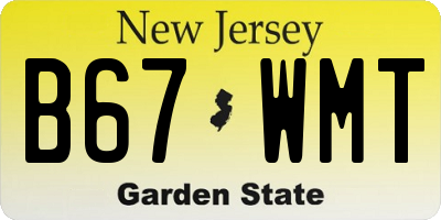 NJ license plate B67WMT