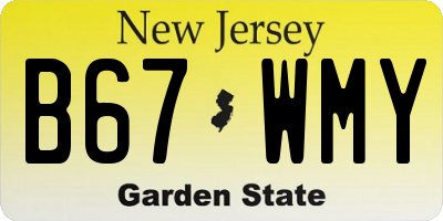 NJ license plate B67WMY