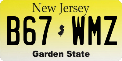 NJ license plate B67WMZ