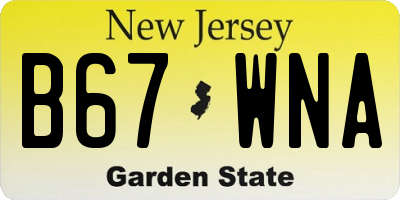 NJ license plate B67WNA