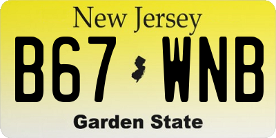 NJ license plate B67WNB