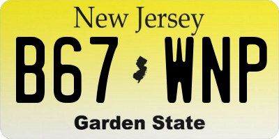 NJ license plate B67WNP
