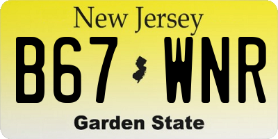 NJ license plate B67WNR