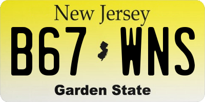 NJ license plate B67WNS