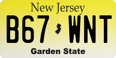NJ license plate B67WNT