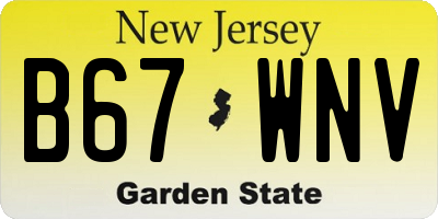 NJ license plate B67WNV