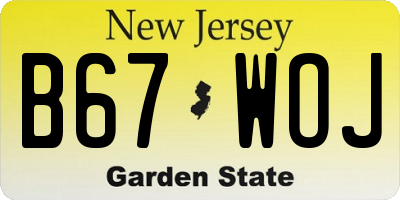NJ license plate B67WOJ