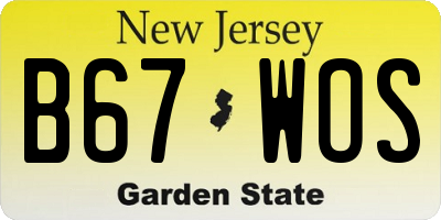 NJ license plate B67WOS