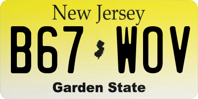 NJ license plate B67WOV