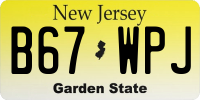 NJ license plate B67WPJ