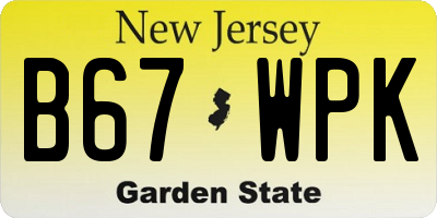 NJ license plate B67WPK