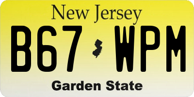 NJ license plate B67WPM