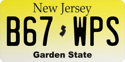NJ license plate B67WPS
