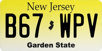 NJ license plate B67WPV