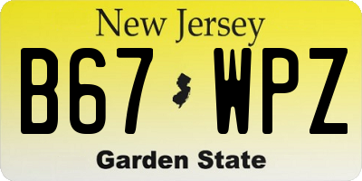 NJ license plate B67WPZ