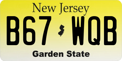 NJ license plate B67WQB