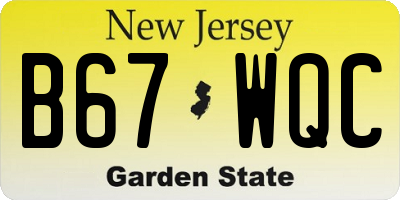 NJ license plate B67WQC