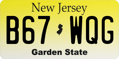 NJ license plate B67WQG