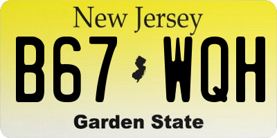 NJ license plate B67WQH