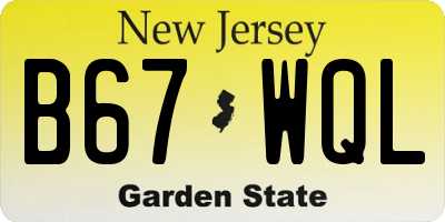 NJ license plate B67WQL