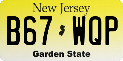 NJ license plate B67WQP