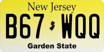 NJ license plate B67WQQ