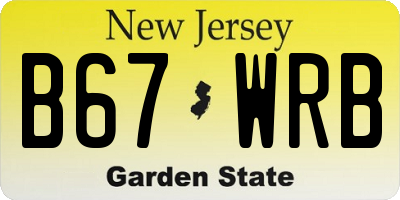 NJ license plate B67WRB