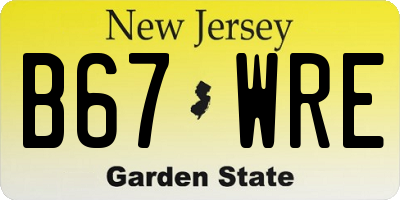 NJ license plate B67WRE