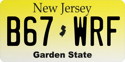 NJ license plate B67WRF